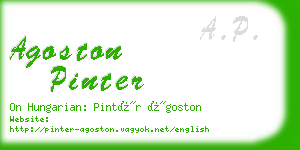 agoston pinter business card